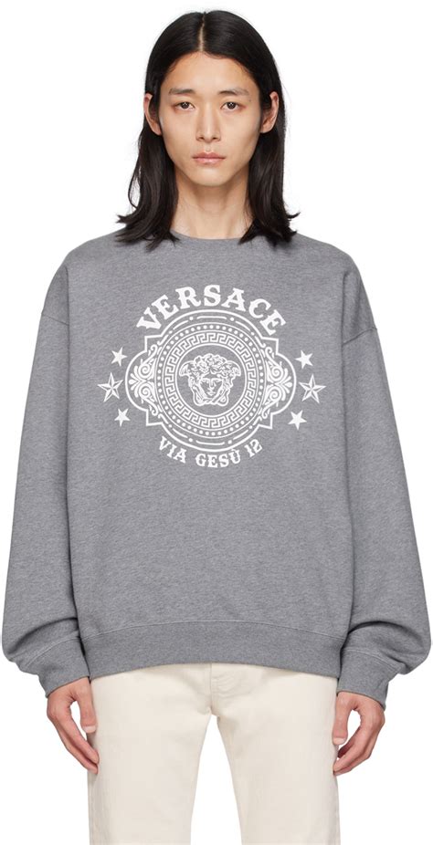 versace printed logo sweatshirt|Versace short sleeve shirt.